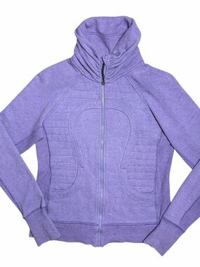 Lululemon Calm & Cozy Jacket Heathered Winter Orchid Size 8 Full Zip Pockets